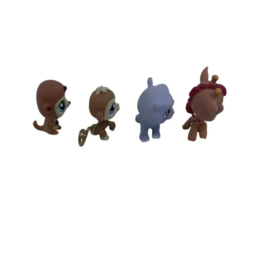 Littlest Pet Shop LPS African Animals Lot of 4 Giraffe, Hippo, Meerkat, Monkey